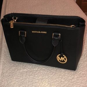 Micheal Kors Black Leather Satchel